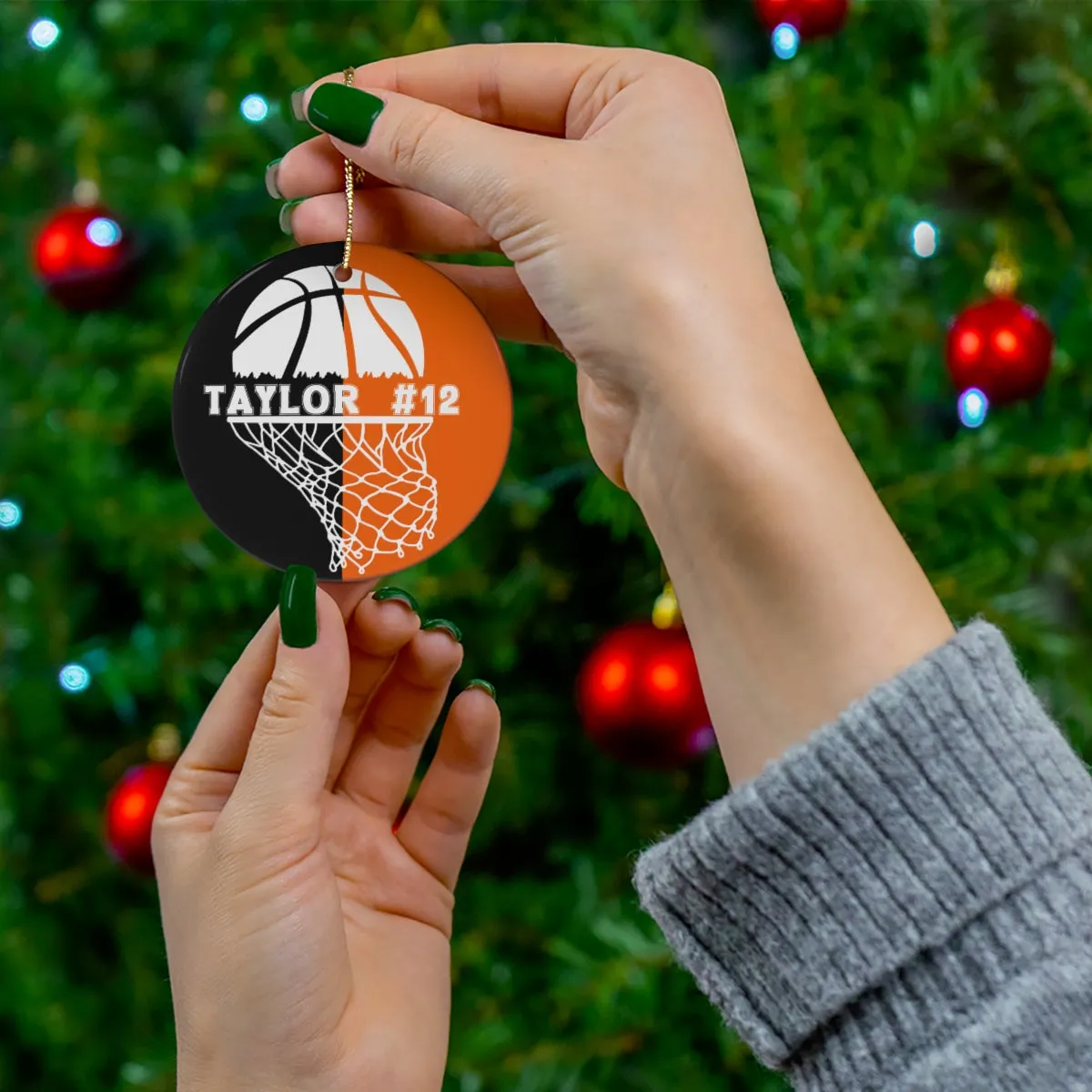 Personalized Basketball Ornament with Name and Number