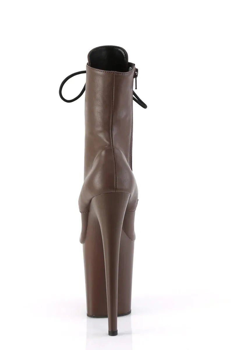 Pleaser USA Flamingo-1020 8inch Pleaser Boots - Matte Mocha