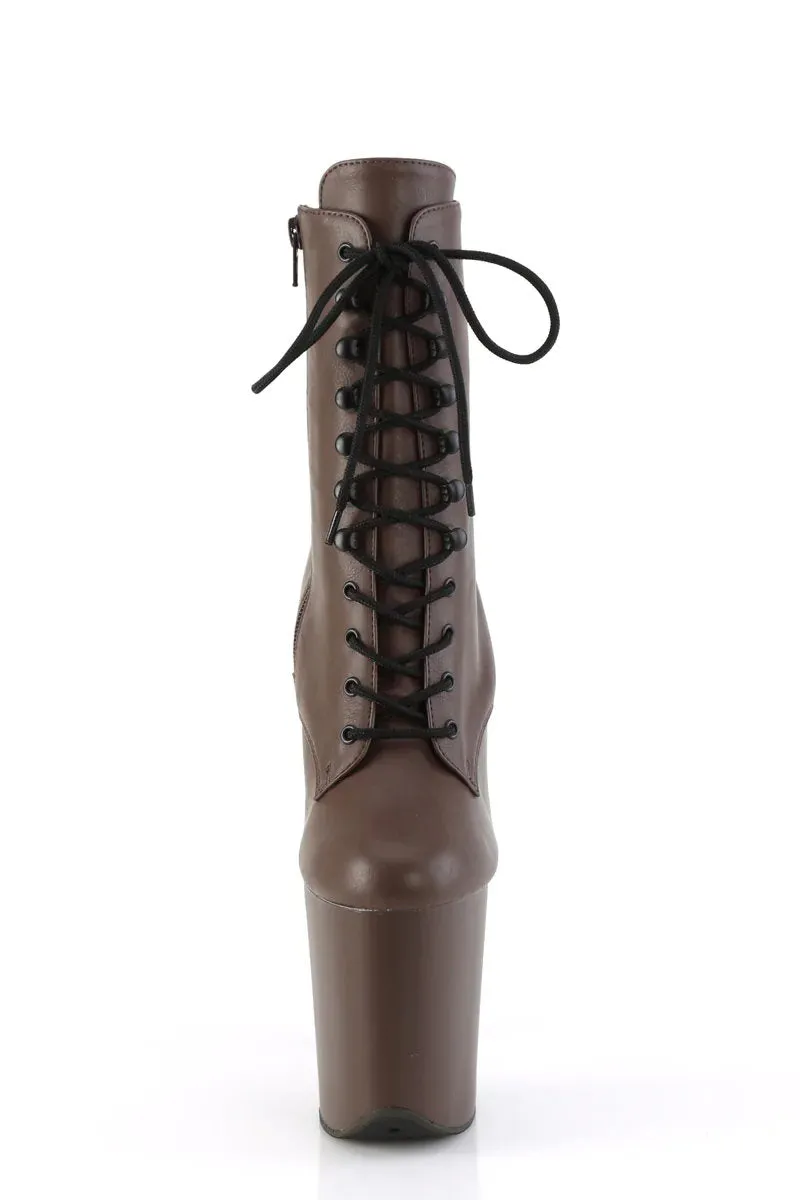 Pleaser USA Flamingo-1020 8inch Pleaser Boots - Matte Mocha