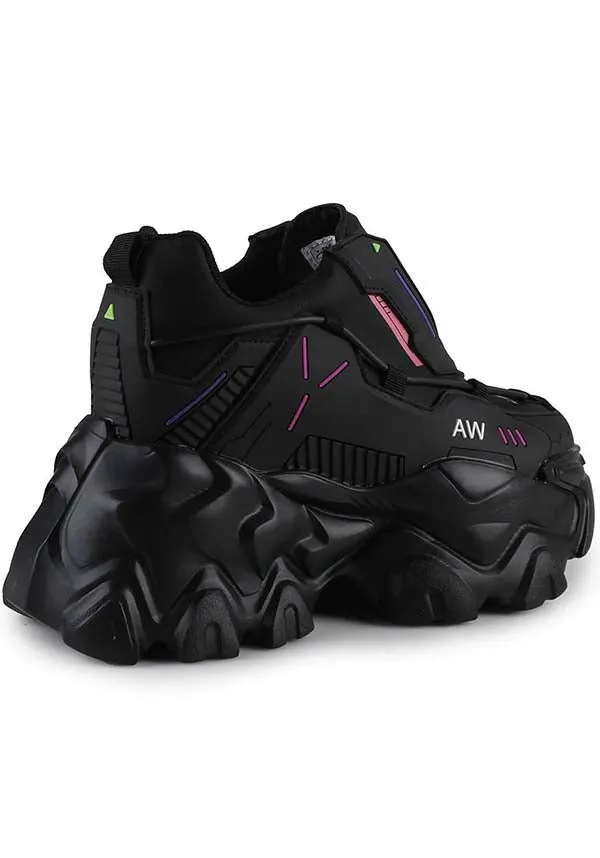 Pomegranate 02 [Black] | PLATFORM SNEAKERS**