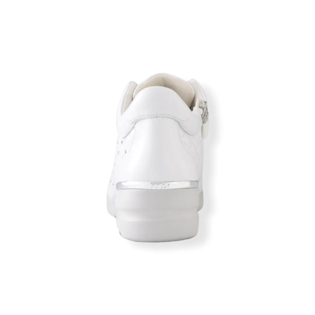 Quilted design Sheepskin leather Sneakers with Swarovski crystal decorations  #FJ070