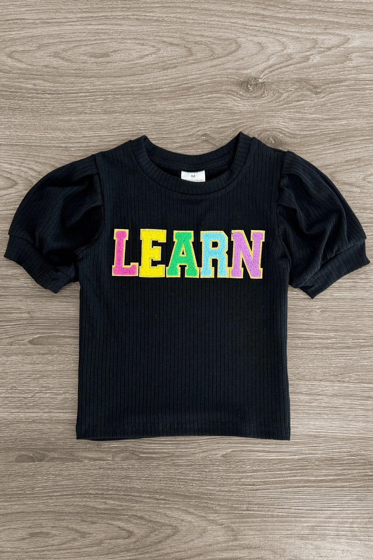 "Learn" Rainbow Sequin Denim Short Set