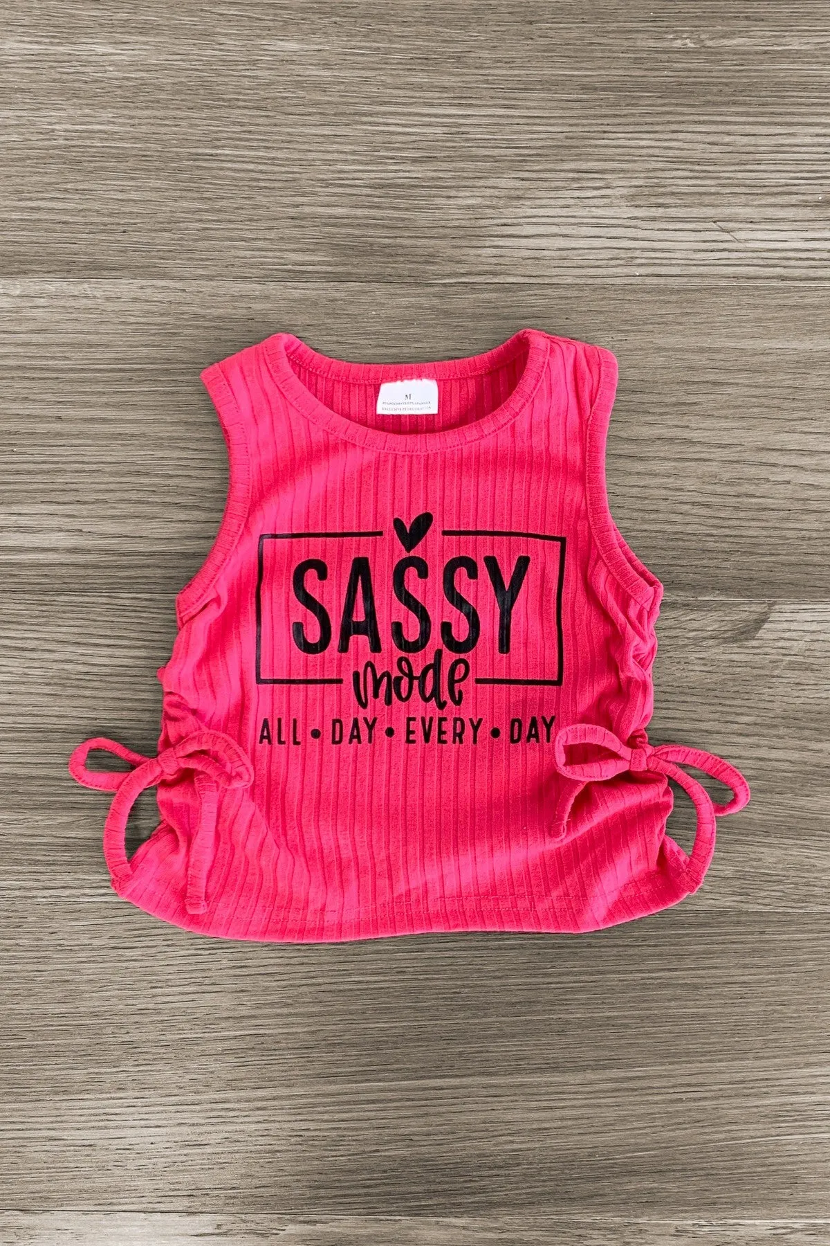 "Sassy Mode" Pink Denim Short Set