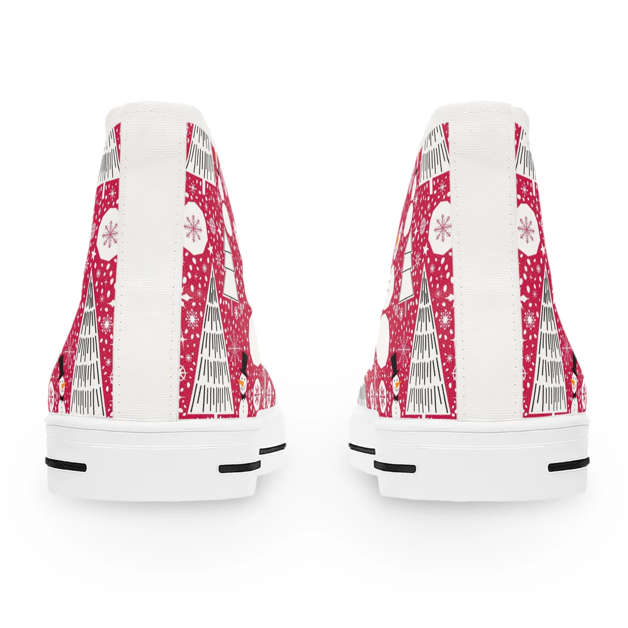 Red Christmas Snowman Women's High Top Sneakers