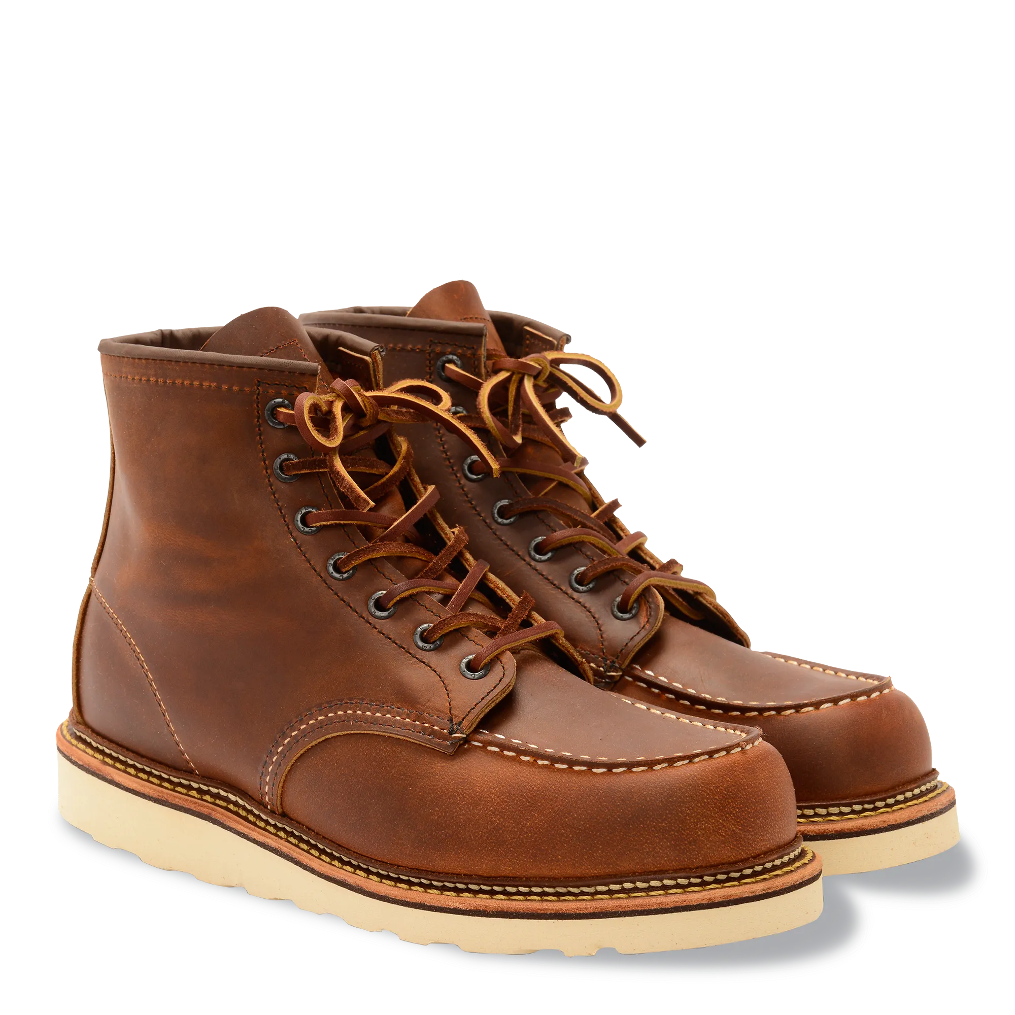 Red Wing Men's Classic Moc 6-Inch Boot Copper 1907 Rough & Tough Leather