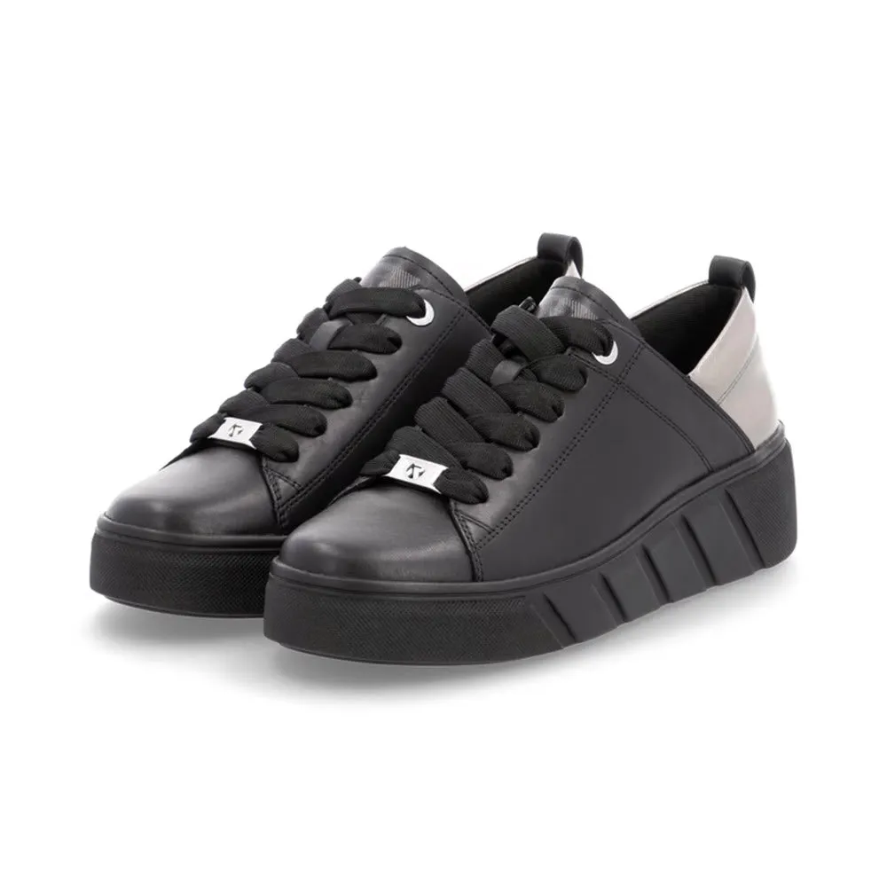 REVOLUTION PLATFORM STREET SNEAKER BLACK/SILVER - WOMENS