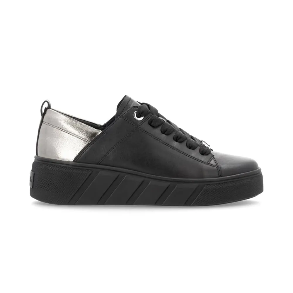 REVOLUTION PLATFORM STREET SNEAKER BLACK/SILVER - WOMENS