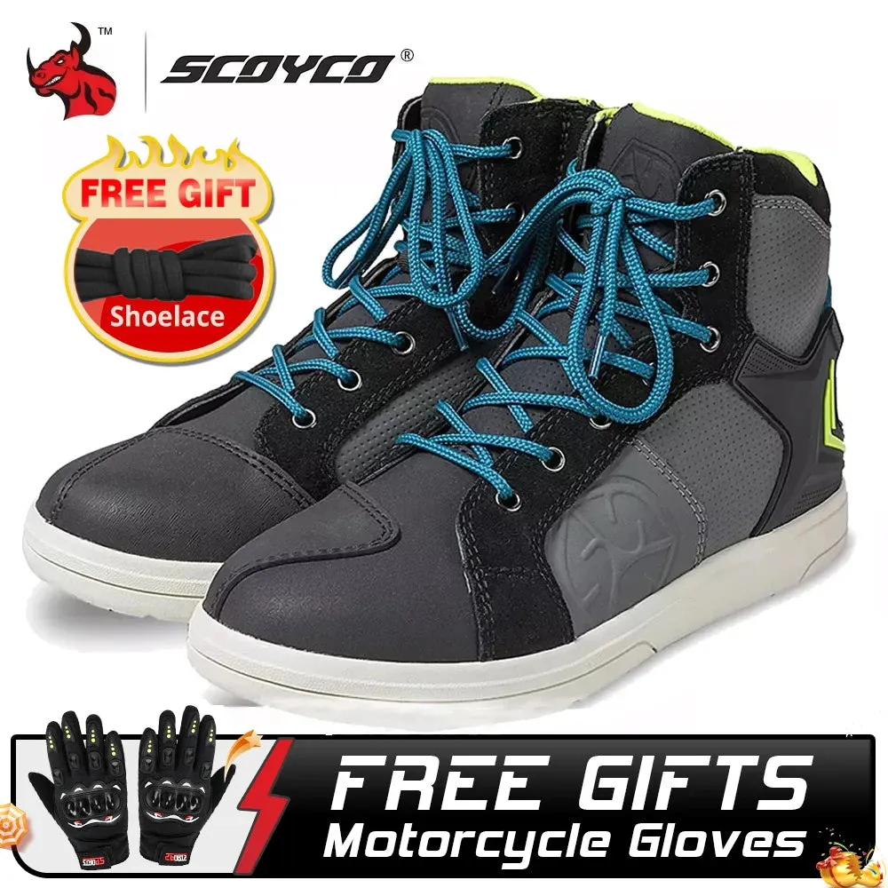 SCOYCO Men's Casual Sneaker Style Motorcycle Shoe