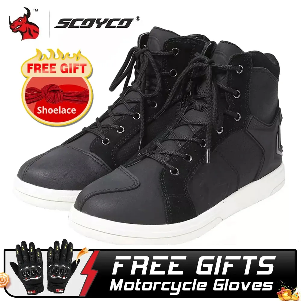 SCOYCO Men's Casual Sneaker Style Motorcycle Shoe