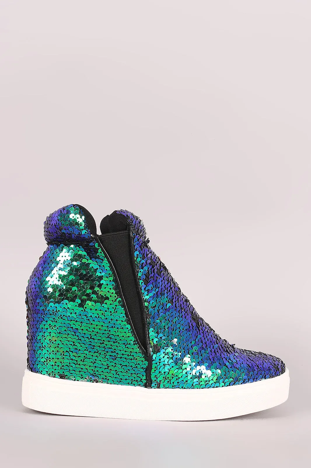 Sequin High Top Wedge Sneaker