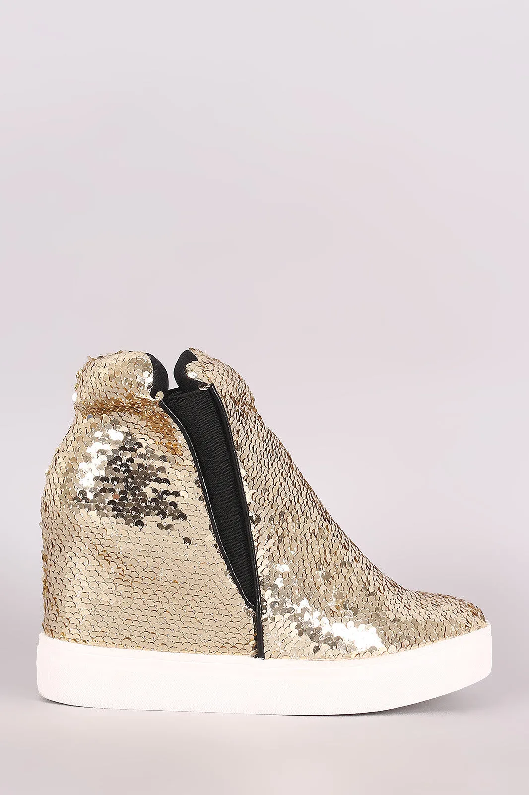 Sequin High Top Wedge Sneaker