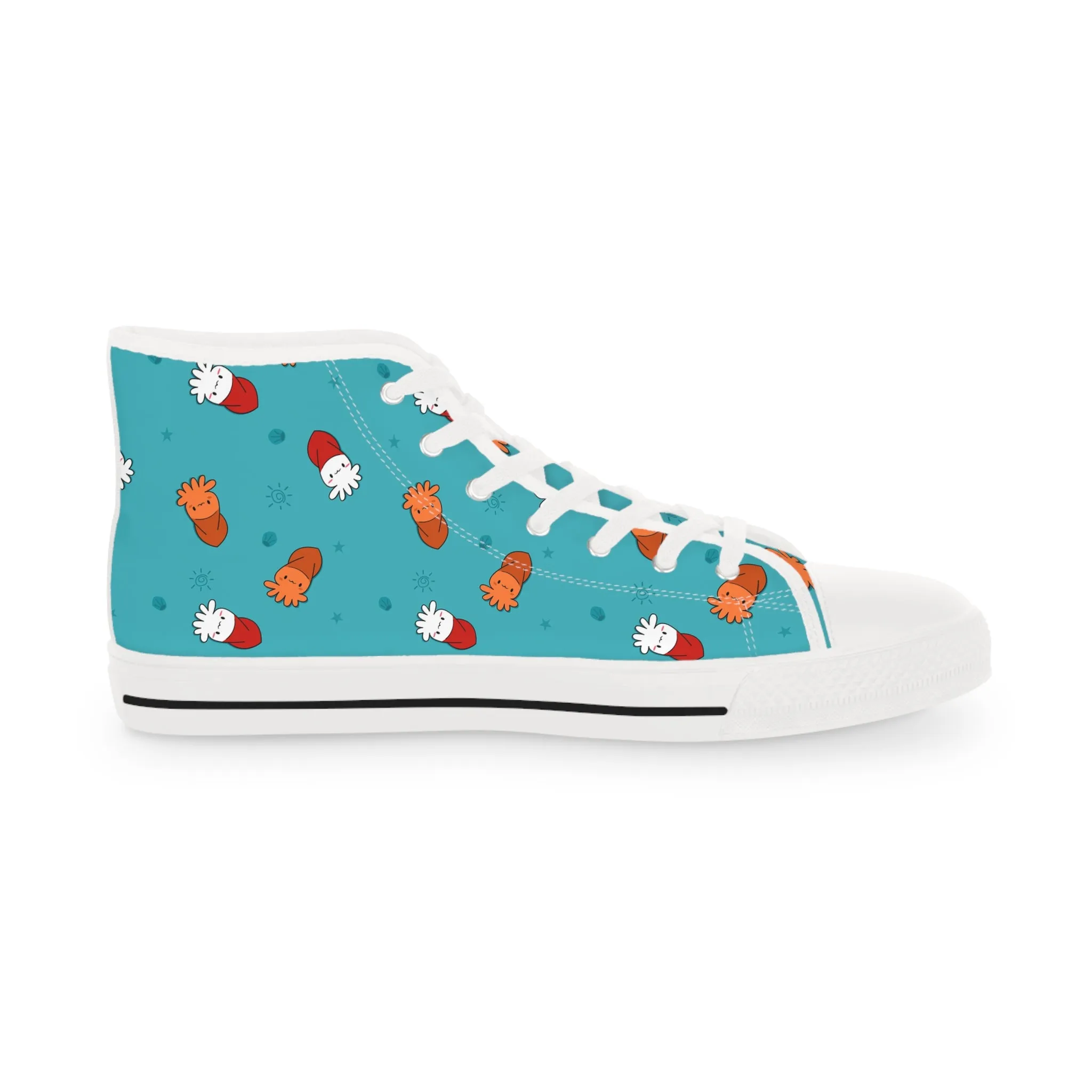 Squid Orange Men's High Top Sneakers