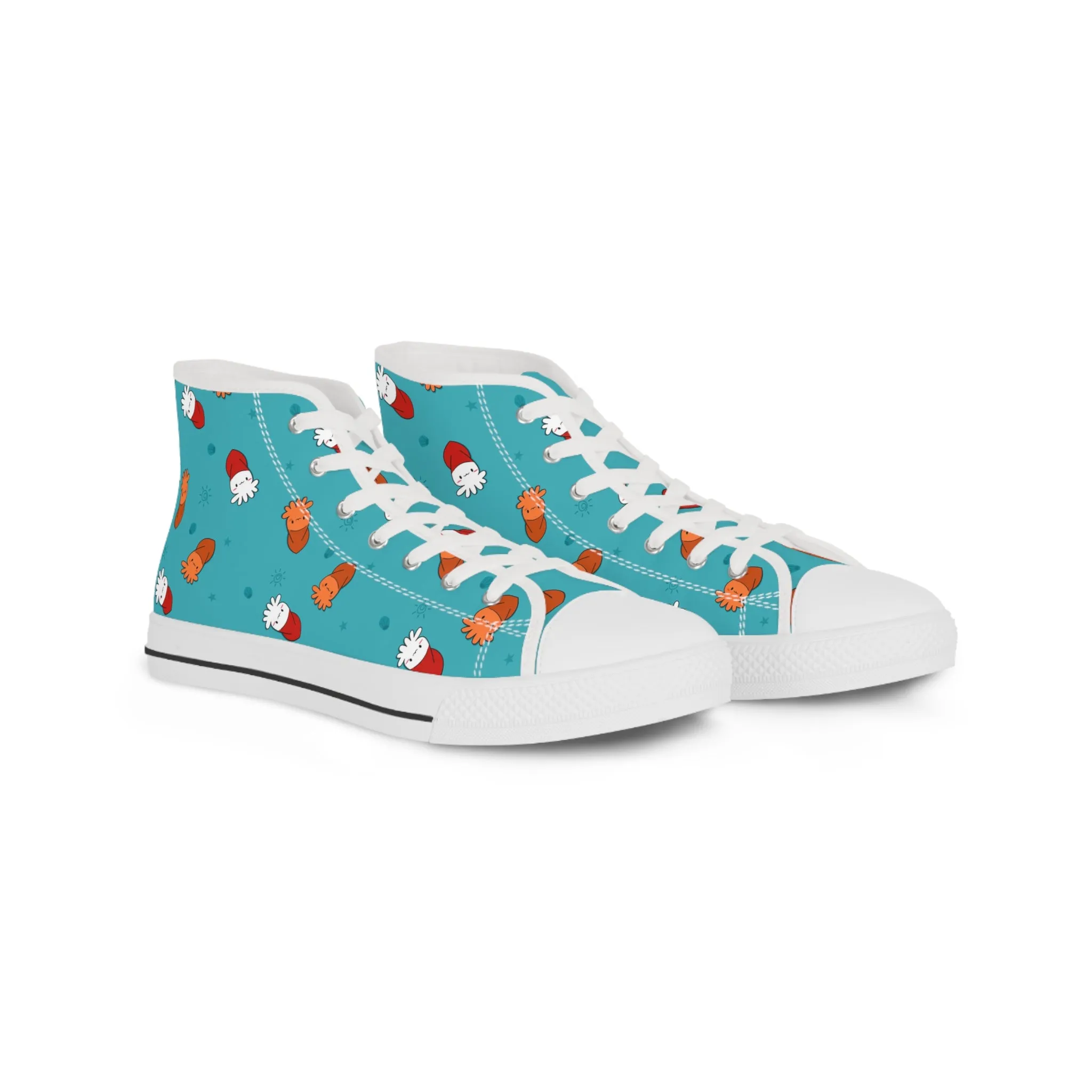 Squid Orange Men's High Top Sneakers