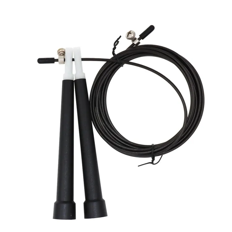 Steel Wire Skipping Skip Adjustable Fitness Jump Rope，Length: 3m(Black)