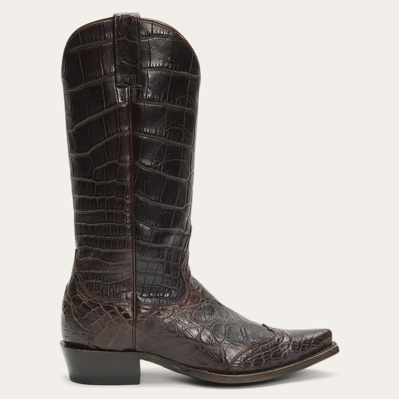 Stetson Women's Lola Brown American Alligator Snip Toe Boots 4022