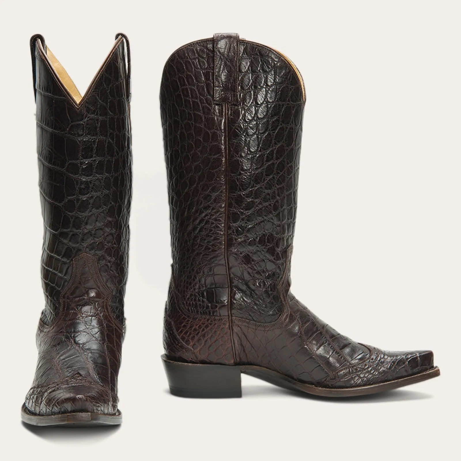 Stetson Women's Lola Brown American Alligator Snip Toe Boots 4022