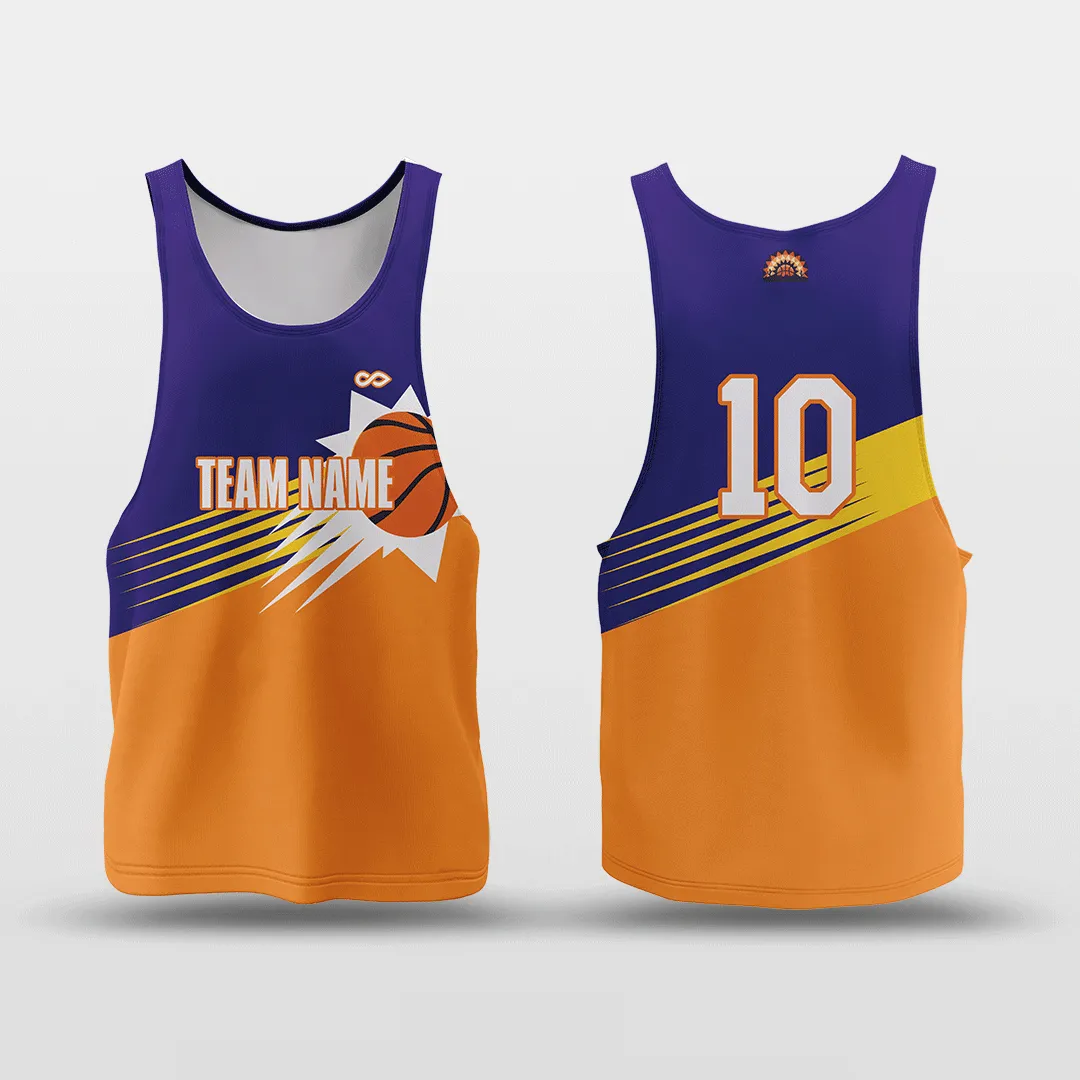 Sun Fire - Customized Reversible Quick Dry Basketball Jersey