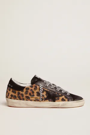 Superstar - Suede Toe Star and Heel Leo Printed Crystals Quarter