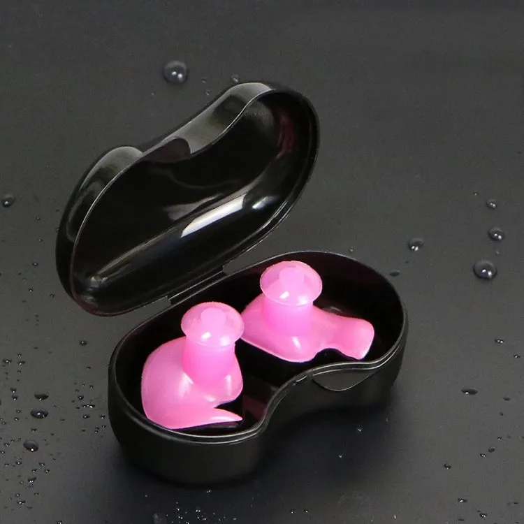 Swimming Waterproof Spiral Silicone Earplugs(Pink)