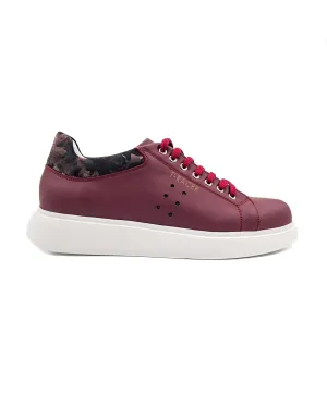 T-Racer Genuine Leather Claret Red Men's Sneaker