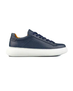 T-Spartan Navy Blue Genuine Leather Men's Sport (Sneaker) Shoes