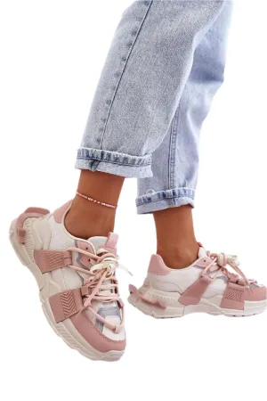 TEEK - Beige Blush Grouped Lace Sneakers