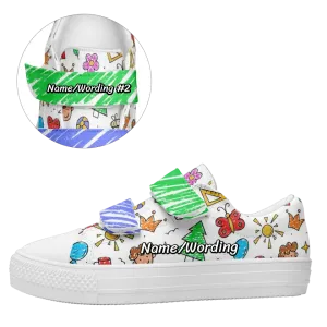 Thank you gifts for clients, corporate personalized gifts Customized Back to School sneakers , Kid's Velcro Canvas Shoes ,Toddler Unisex shoes, KW2026-23020047