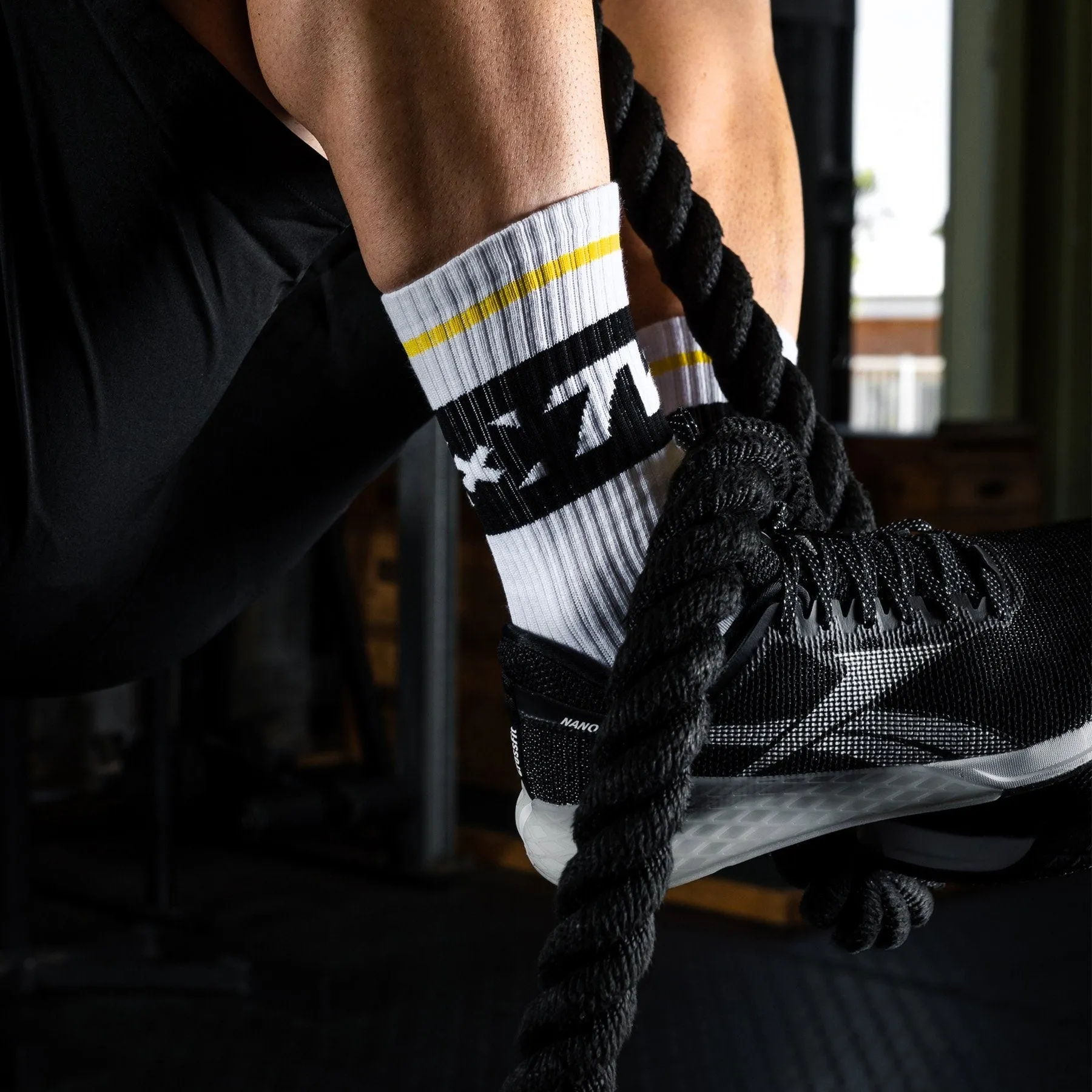 TWL - EVERYDAY CORE SOCKS - WHITE/BLACK/YELLOW