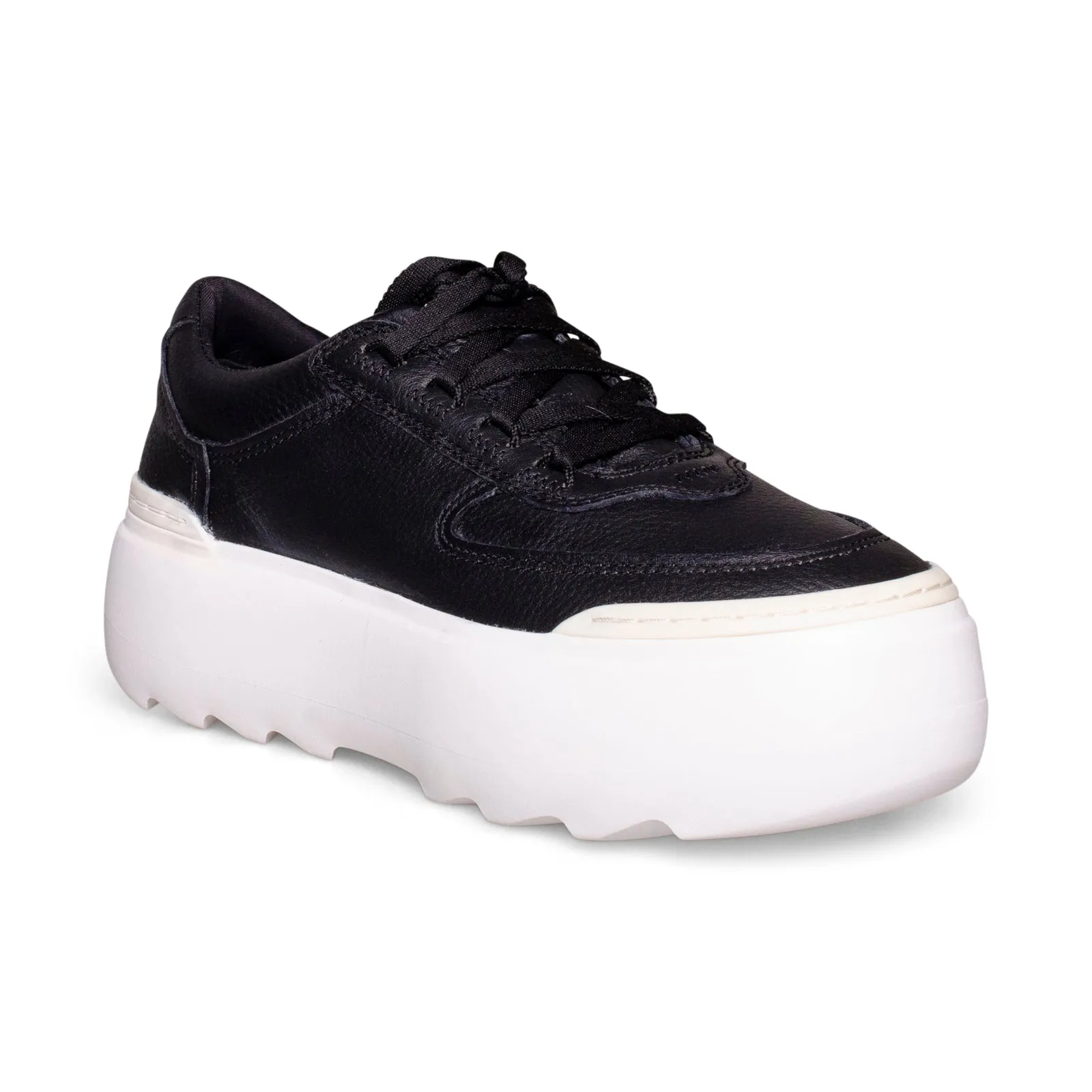 UGG Marin Mega Lace Black / Bright White Platform Sneakers - Women's