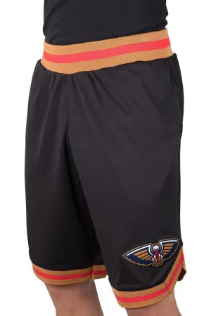 Ultra Game NBA Official Men’s Active Knit Basketball Training Shorts - Unisex, New Orleans Pelicans, Black|New Orleans Pelicans