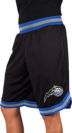 Ultra Game NBA Official Men’s Active Knit Basketball Training Shorts - Unisex, Orlando Magic, Black|Orlando Magic