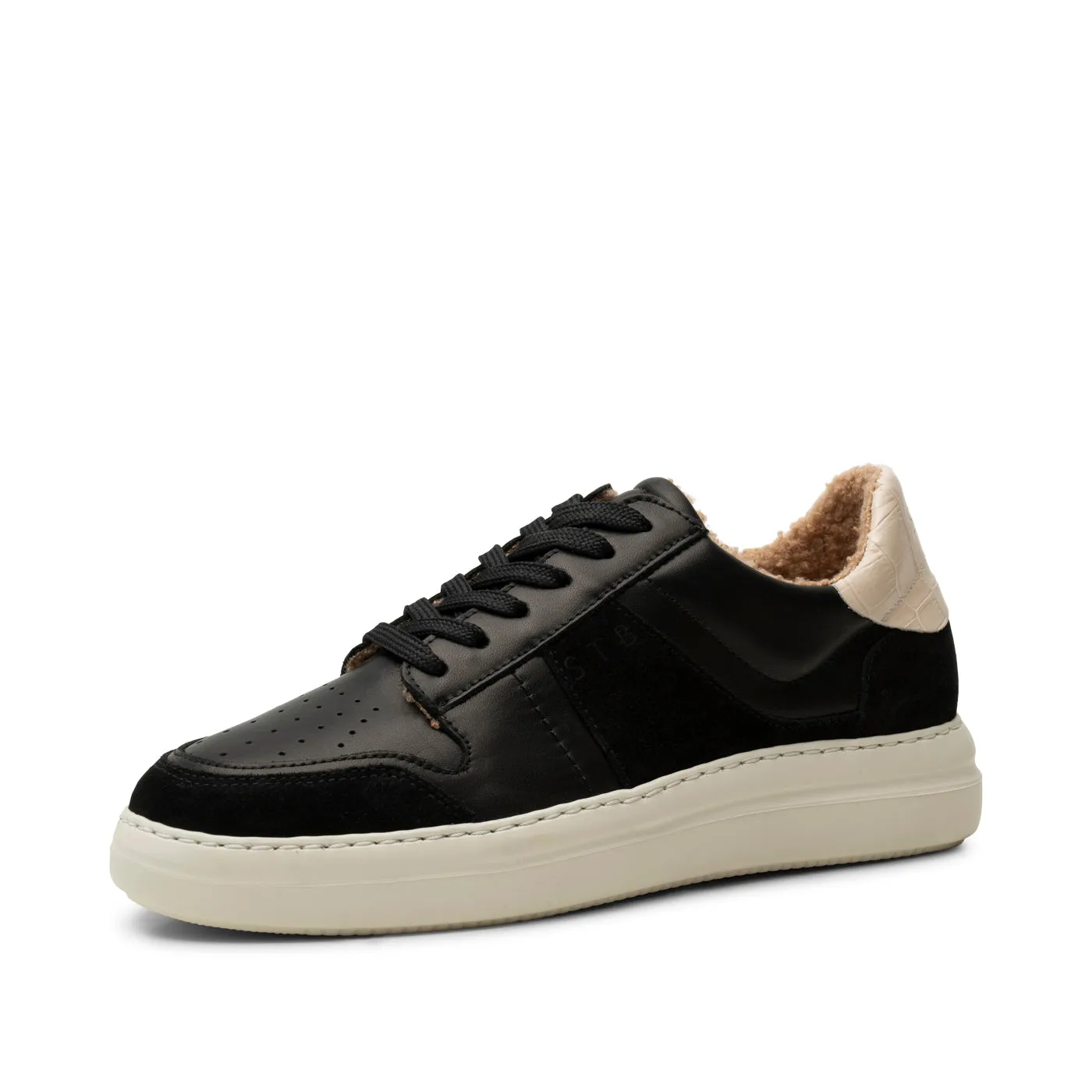 Valda sneaker leather warm - BLACK