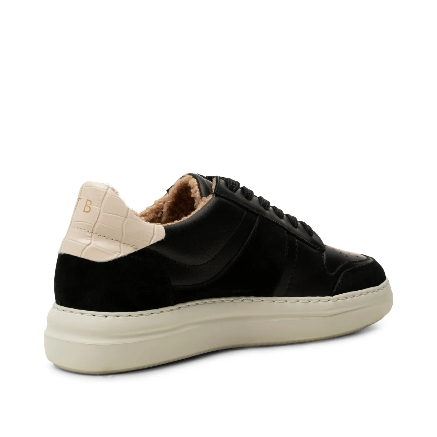 Valda sneaker leather warm - BLACK