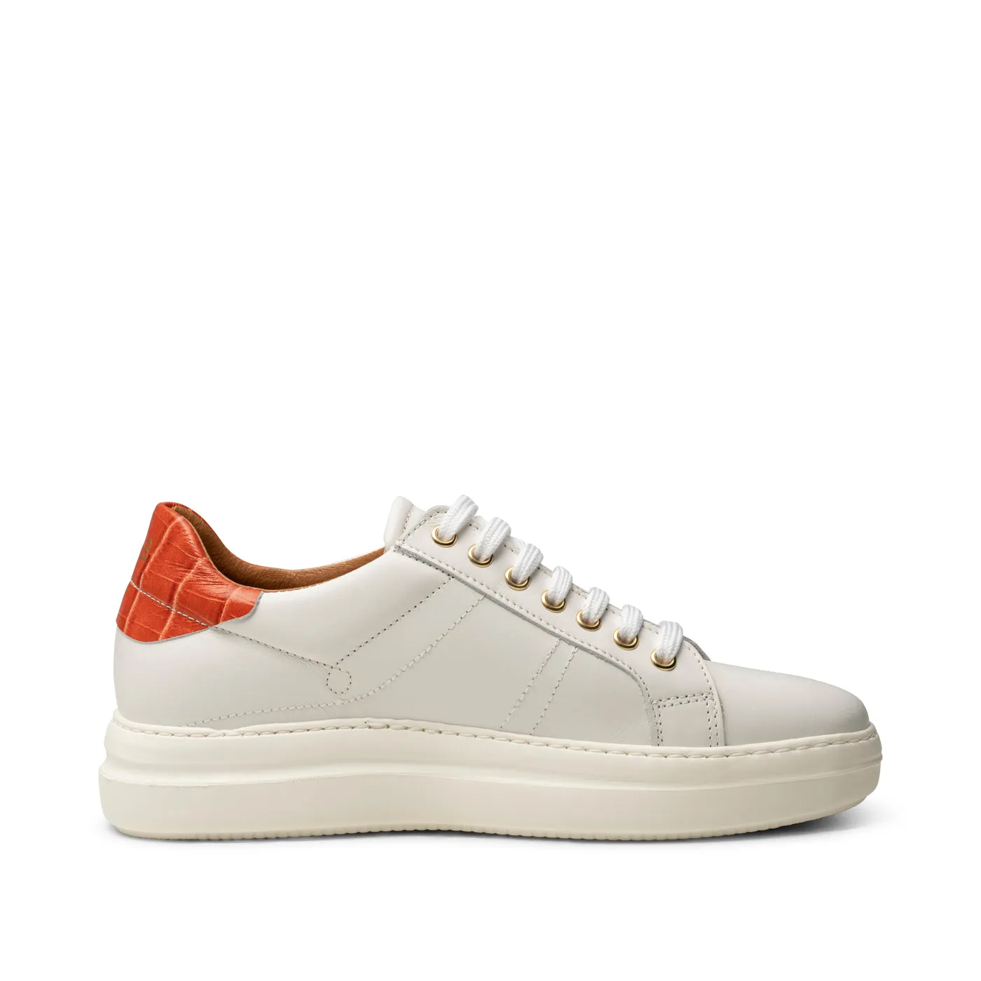 Valda sneaker leather - WHITE/ RED