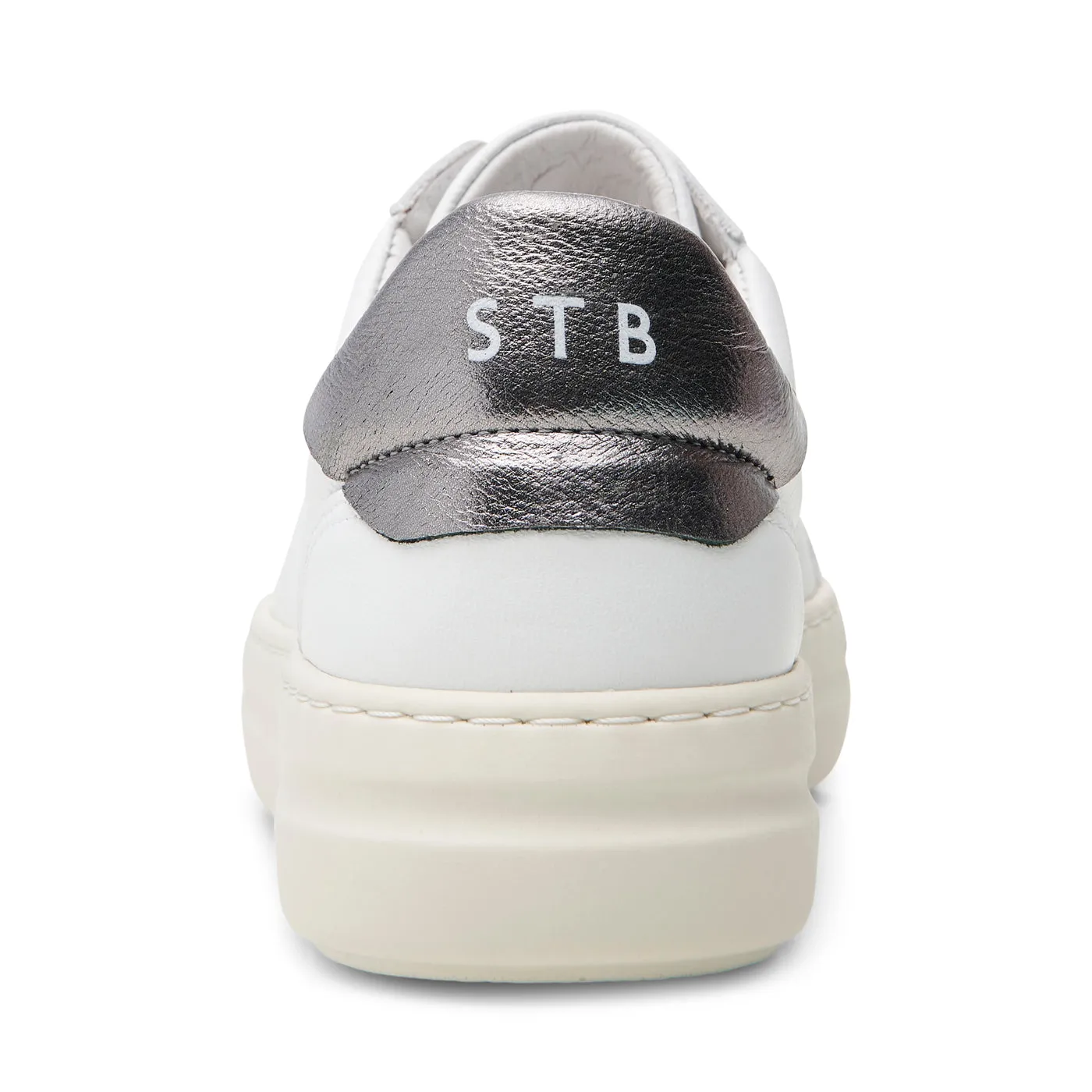 Valda sneaker suede leather - WHITE/SILVER