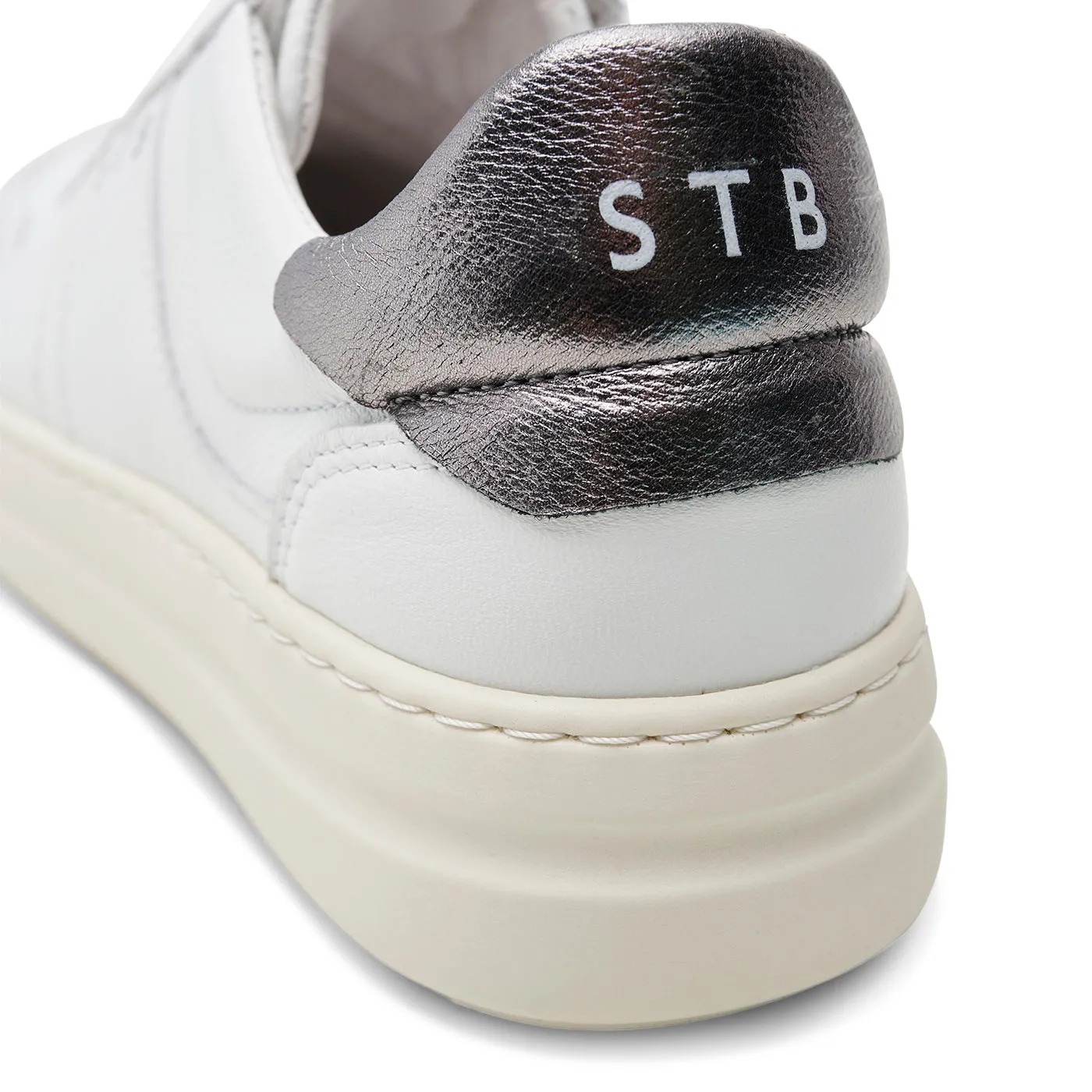 Valda sneaker suede leather - WHITE/SILVER