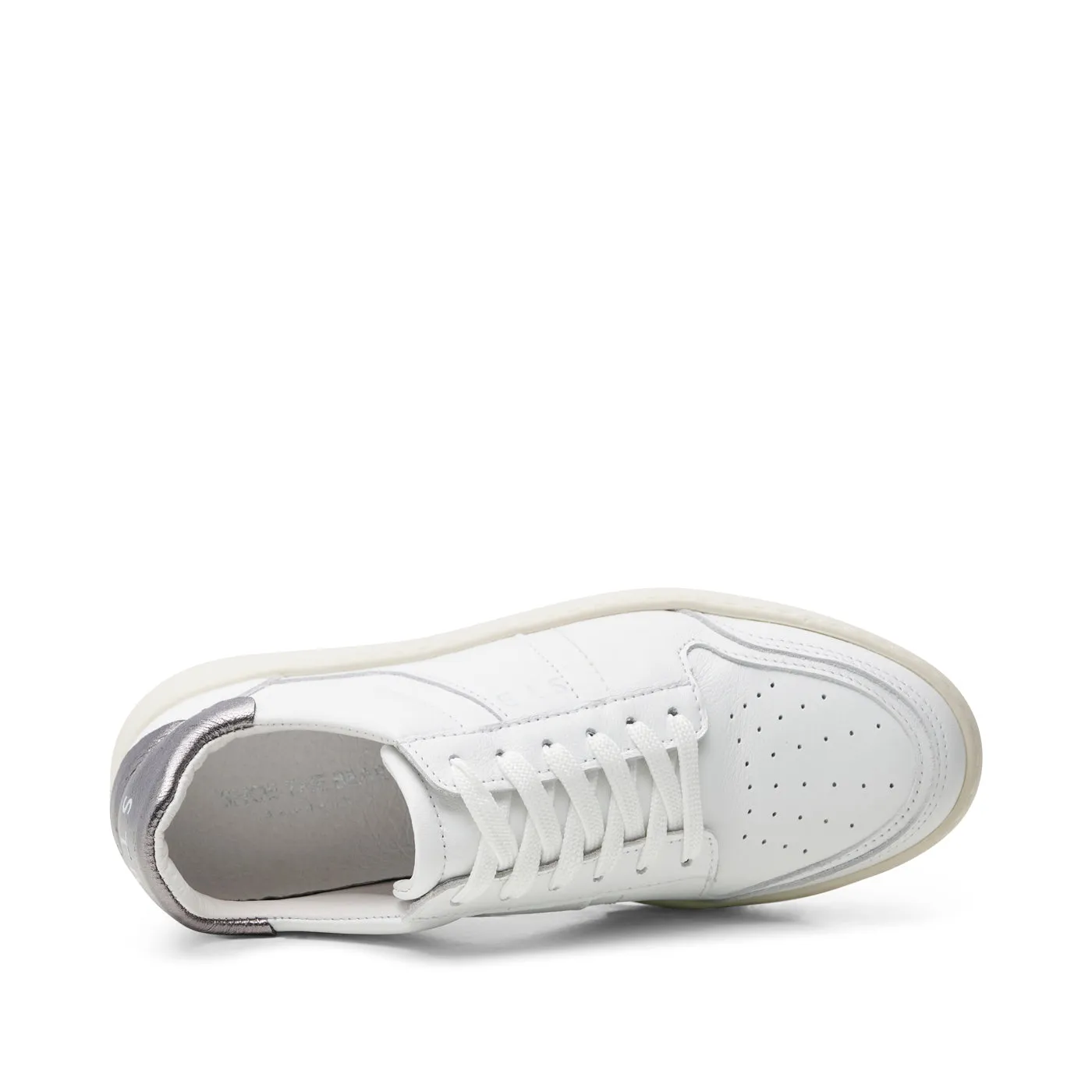 Valda sneaker suede leather - WHITE/SILVER