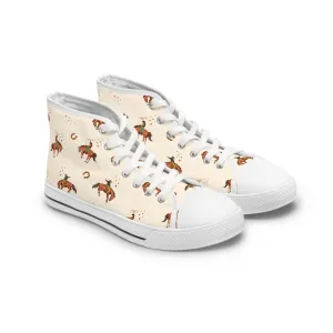 Western Cowboys Horses Women's High Top Sneakers