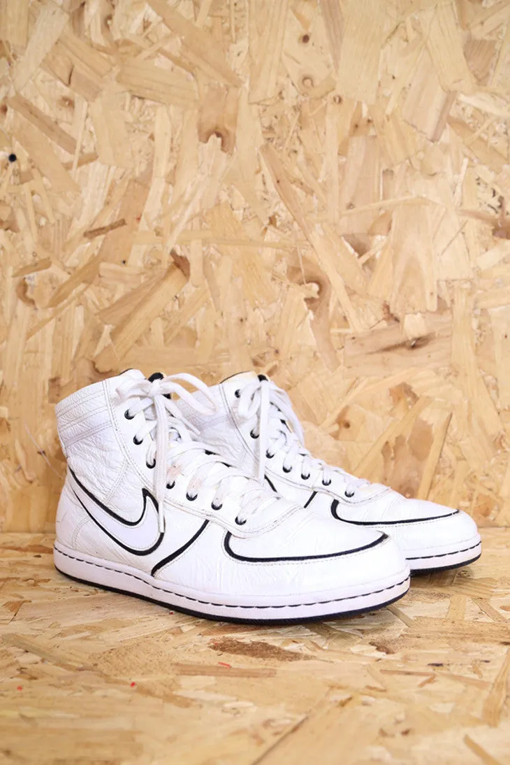 White Patent High Top Trainers