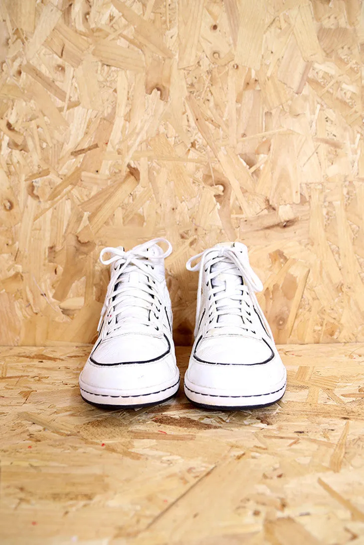 White Patent High Top Trainers