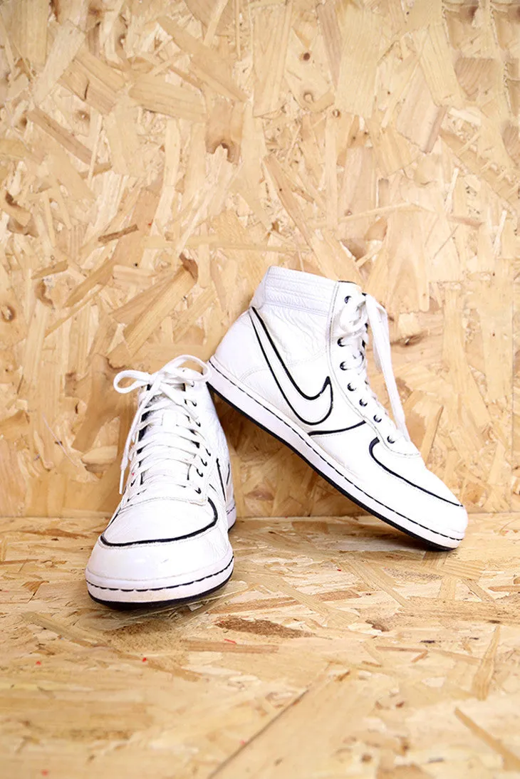 White Patent High Top Trainers