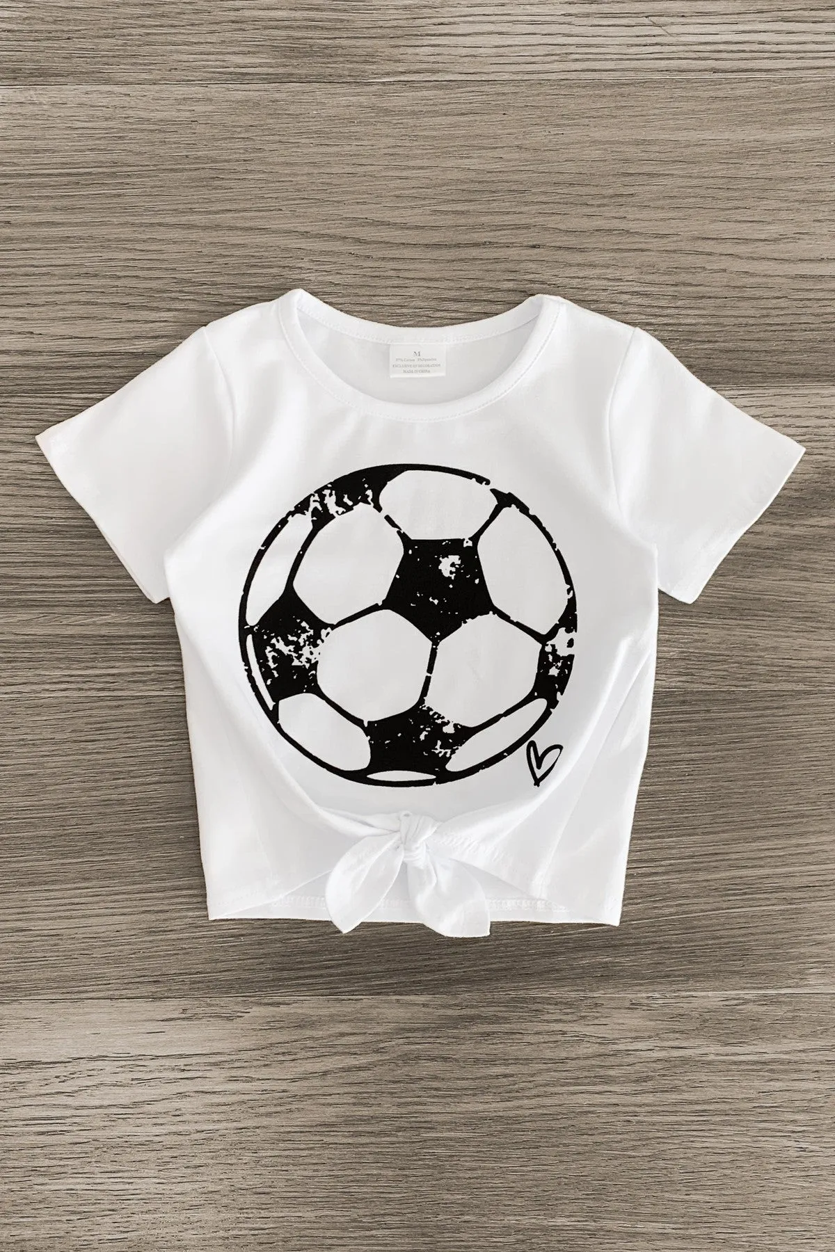 White Soccer Denim Short Set