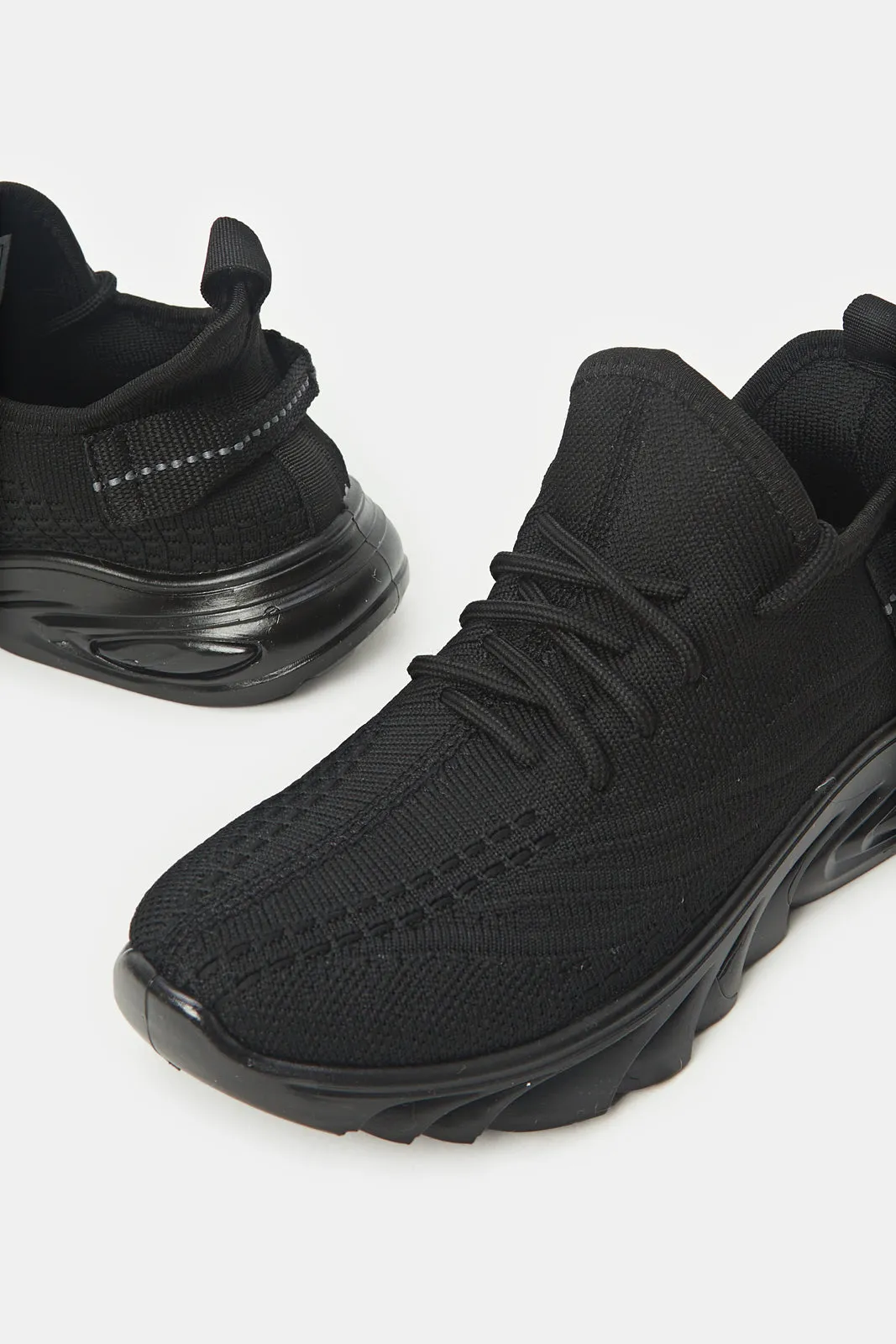 Women Black Flykint Lace Up Sneakers