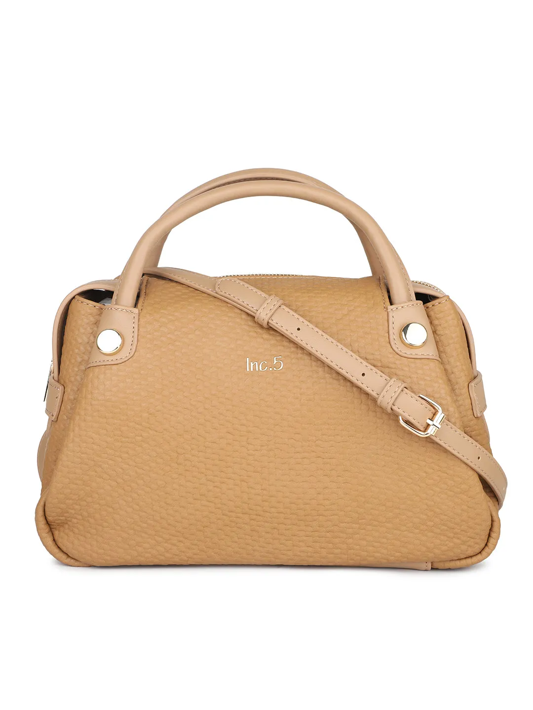 Women Camel Textured Shoulder Bag