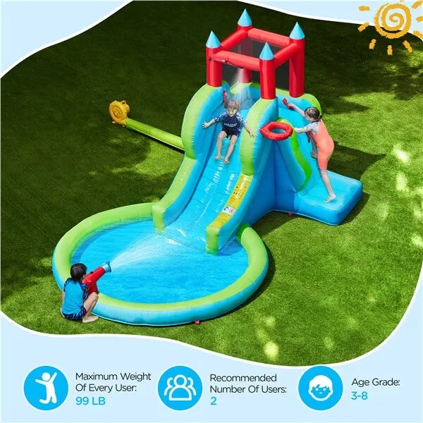 Yaheetech 5-in-1 Outdoor Blow up Water Slide for Kids Aged 3-8