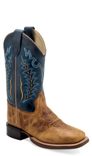 Youth Old West Blue Top Square Toe Boots