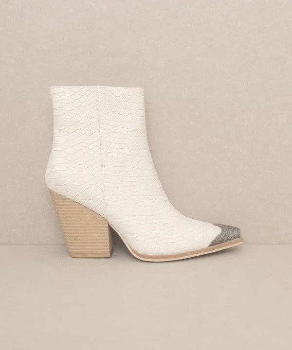 Zion Bootie with Etched Metal Toe