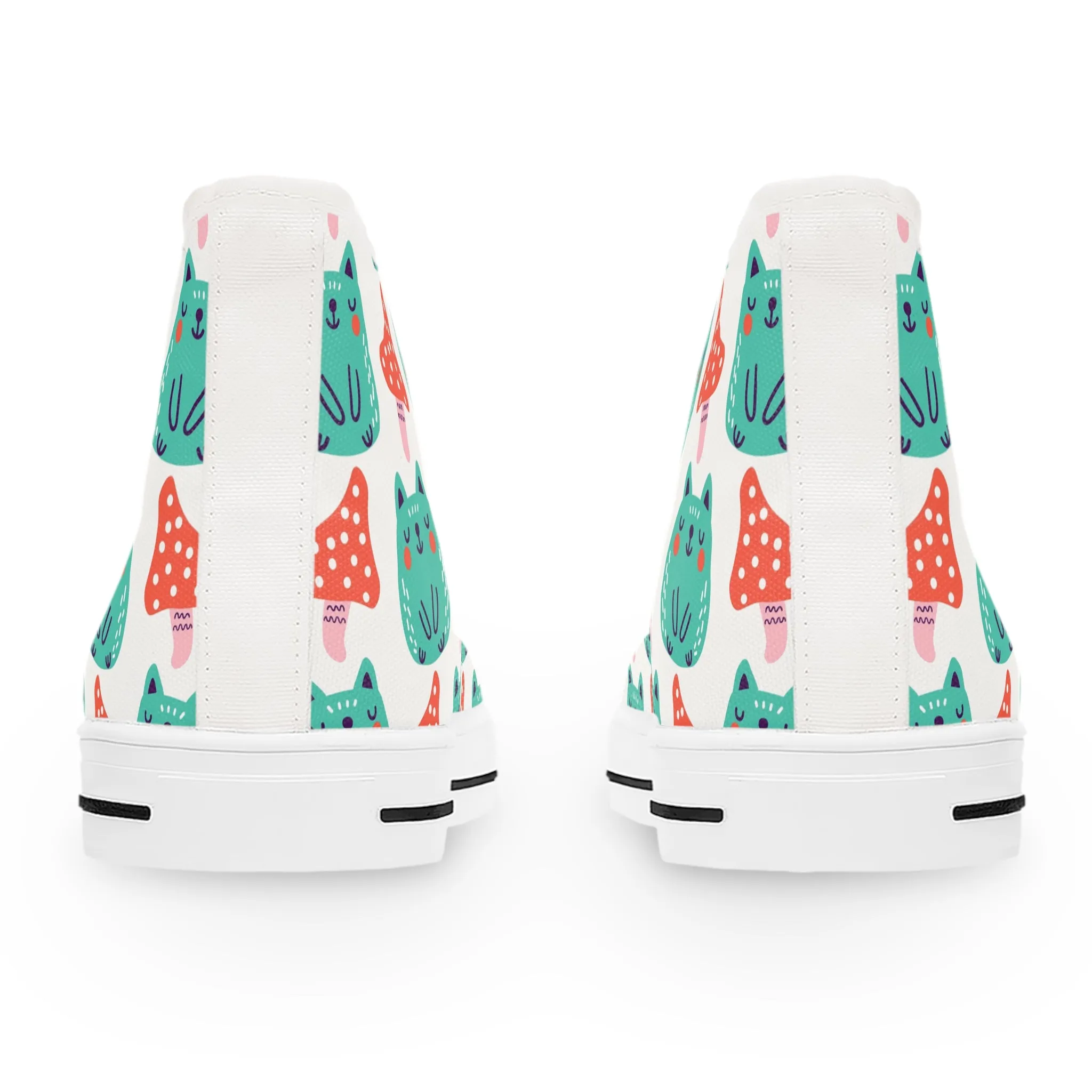 Zombie Cat and Mushrooms Women's High Top Sneakers